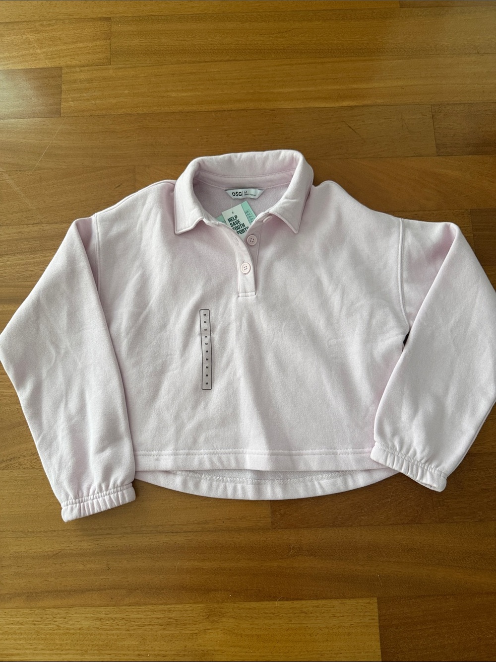 NWT DSG Girls Henley Fleece Top, size M
